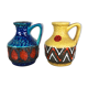 Ensemble de 2 vases multi-color fat fat lava  "215-17" bay ceramics Allemagne