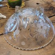 Coupe sur pied en verre moulé 50's