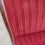 Méridienne, lit de repos ancien en noyer et velour