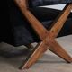 Paire de fauteuils lounge à jambes en X de Pierre Jeanneret, Chandigarh années 1960.