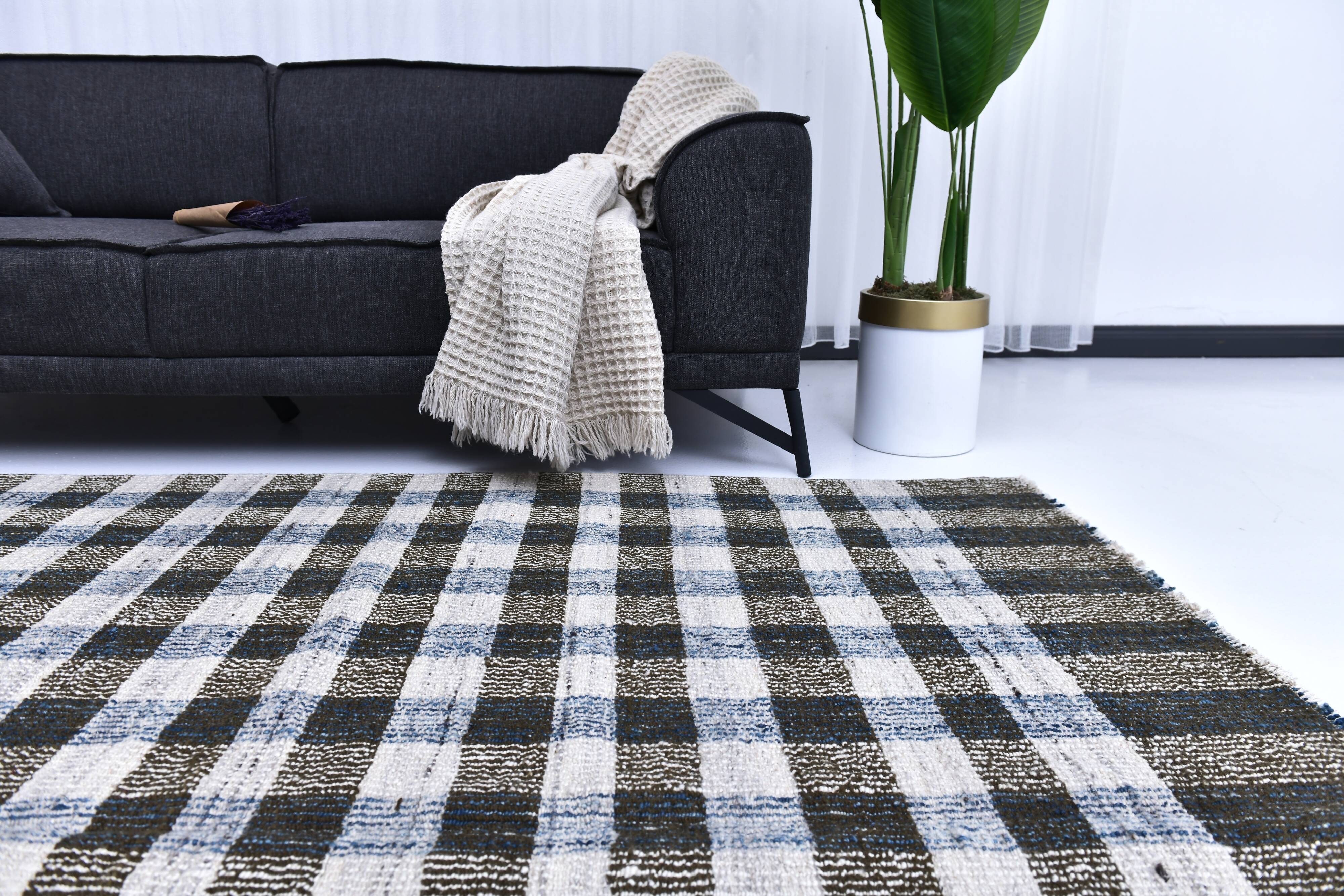 190x290 cm medium kilim rug, cream beige black mustard kilim rug