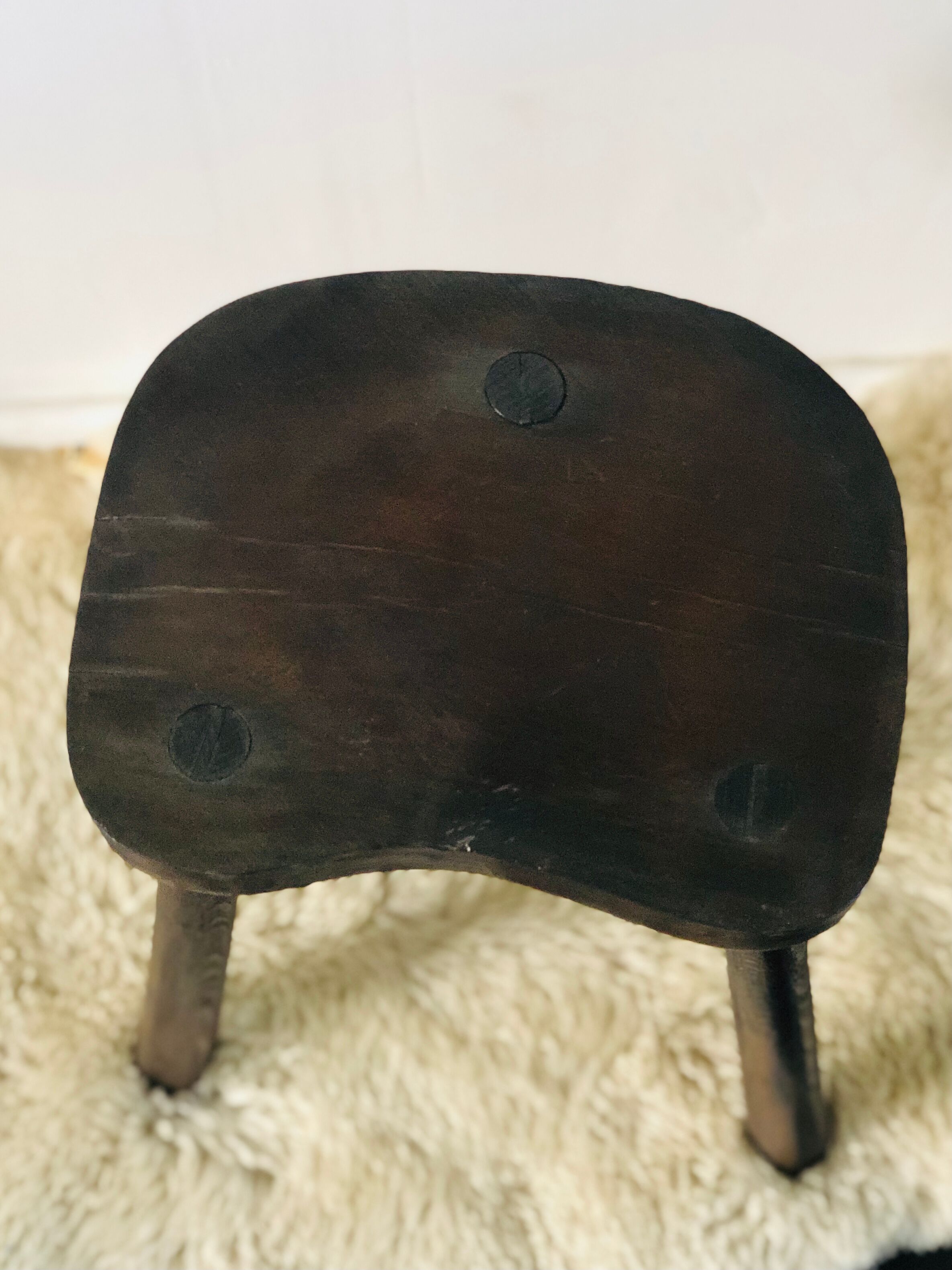 Pair of brutalist tripod stools