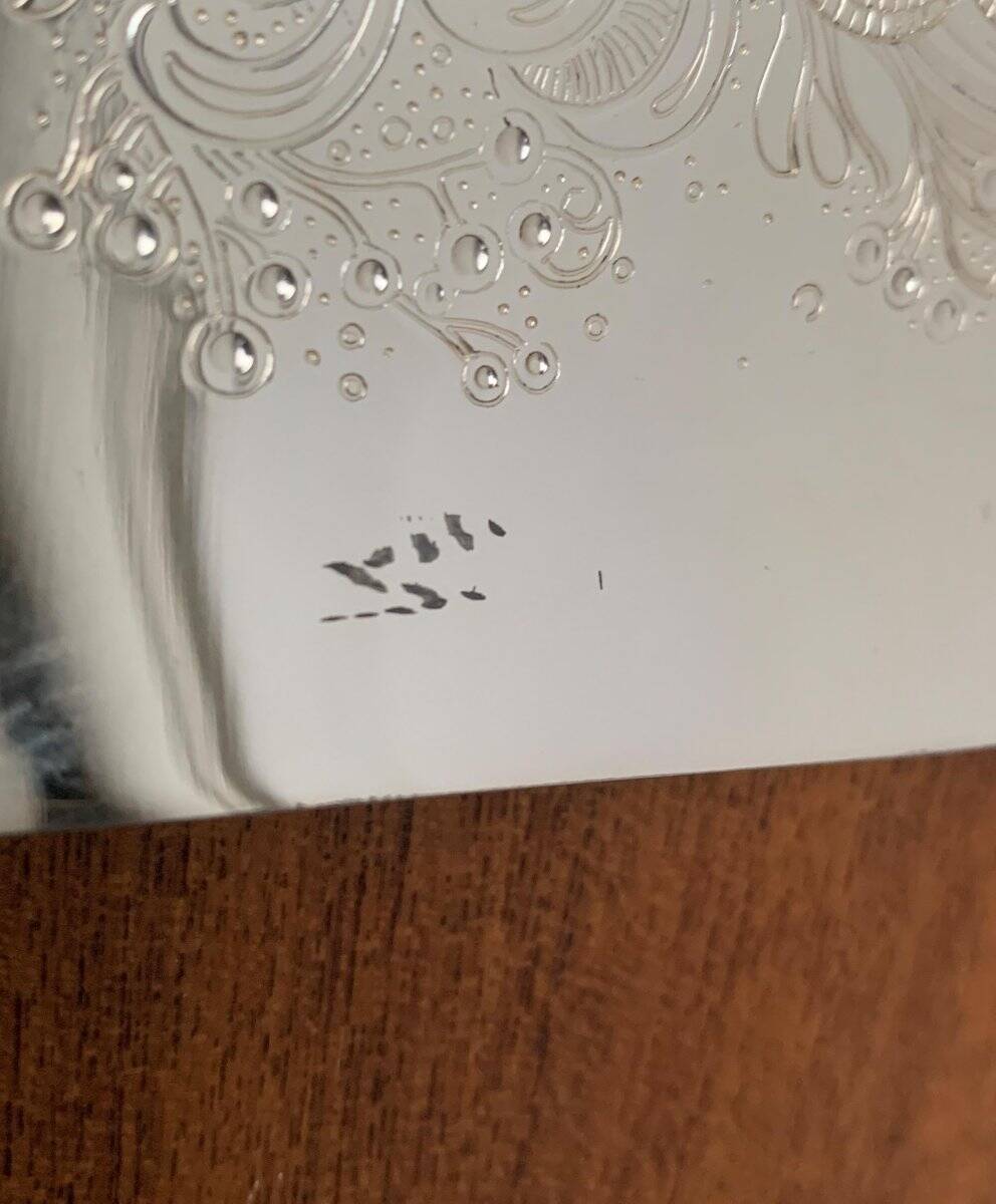 Vintage German floral metal plate by WMF