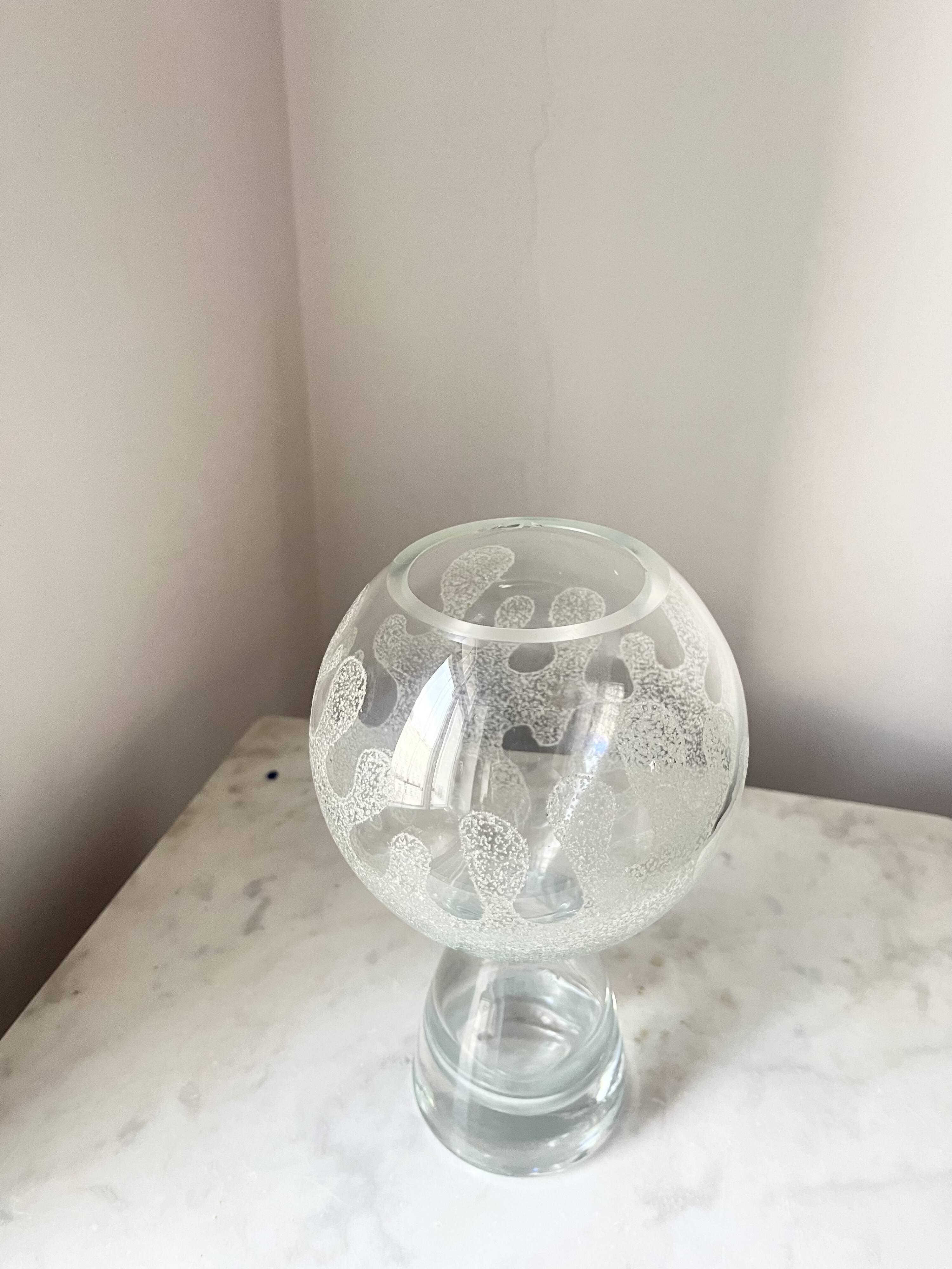 Vintage Art Glass Vase by Marita Voigt for Ilmenau, DDR East Germany