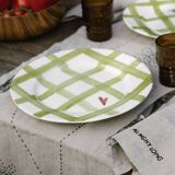 Set of 4 hand-painted ceramic dinner plates