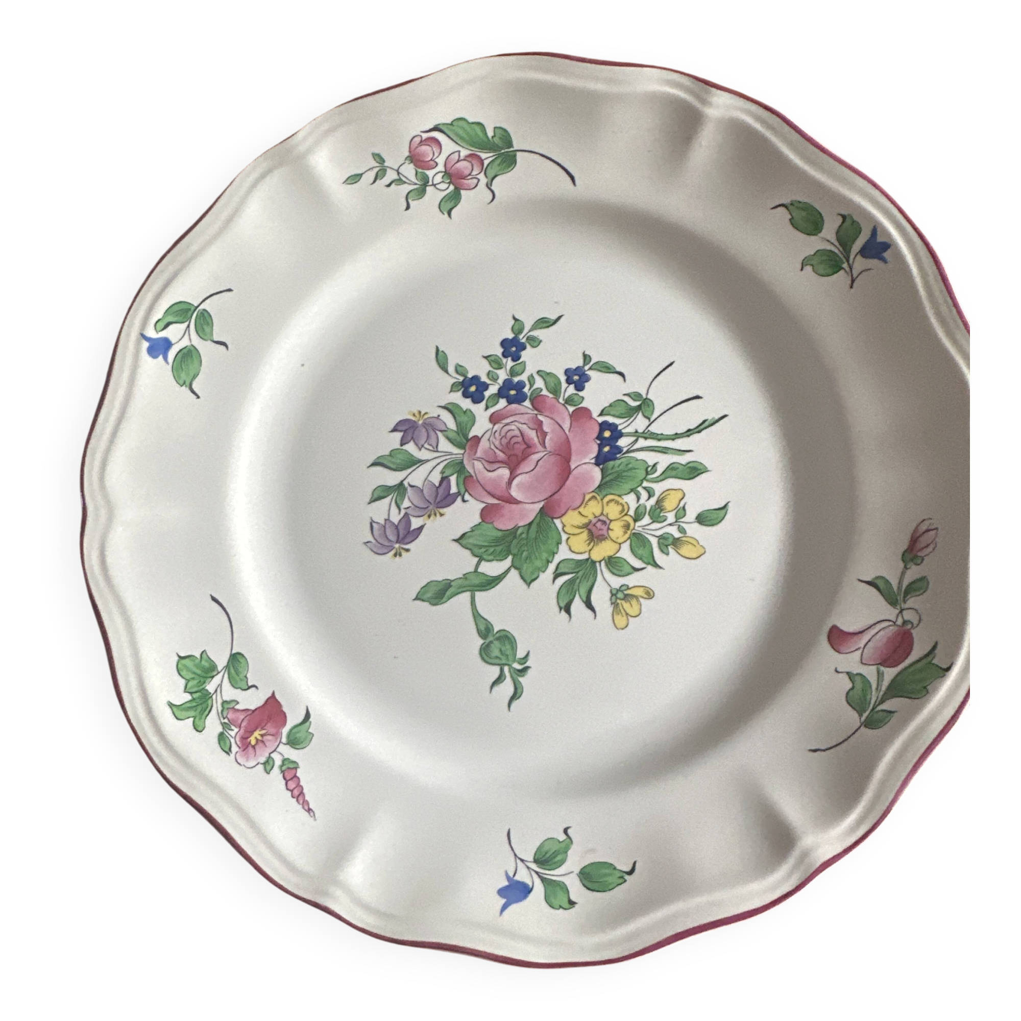 2 flat plates Lunéville earthenware