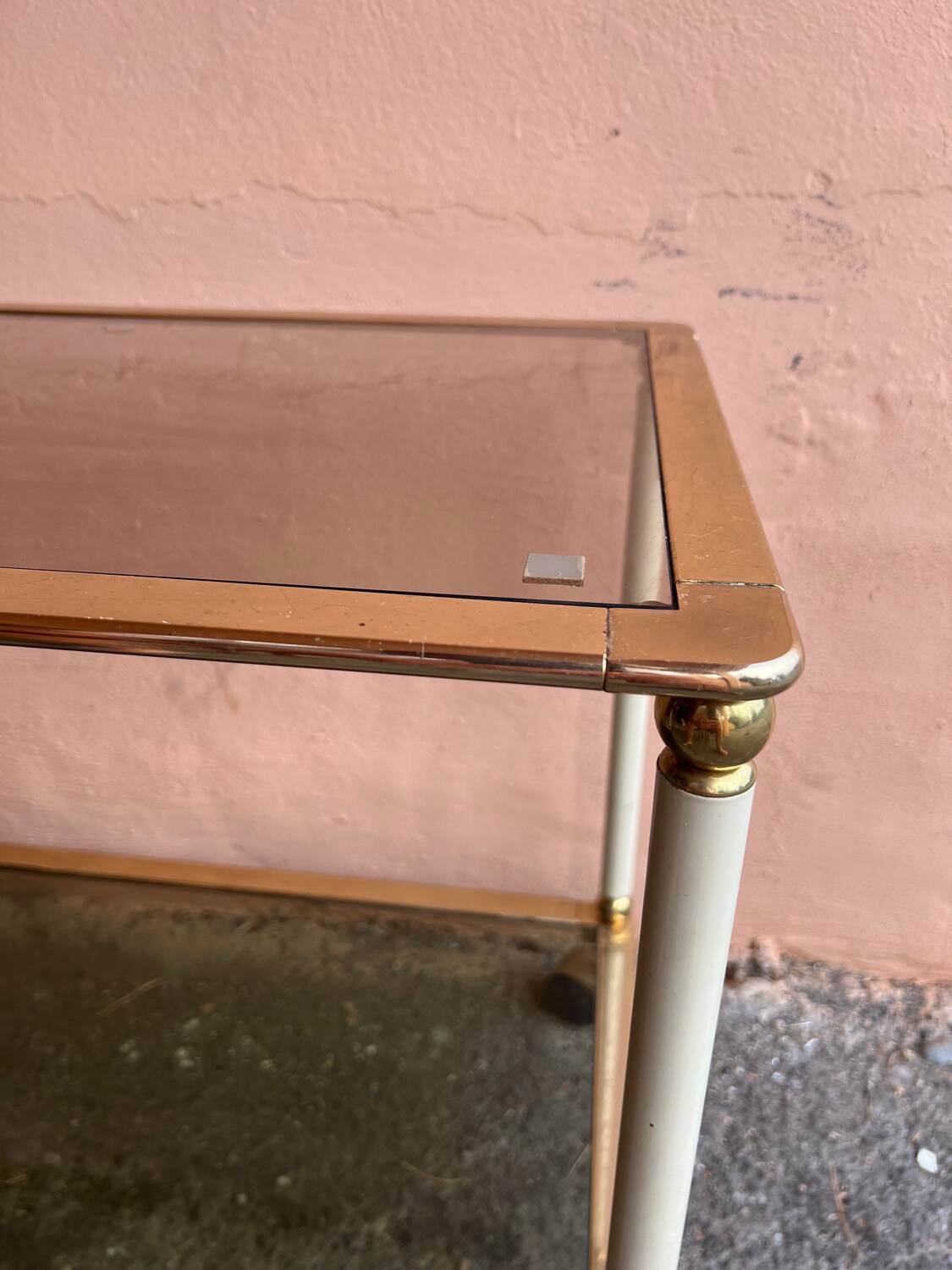 Table Chariot à Thé Vintage En Chêne - Ancienne, Sur Roulettes, 2 étagères, Style Anglais