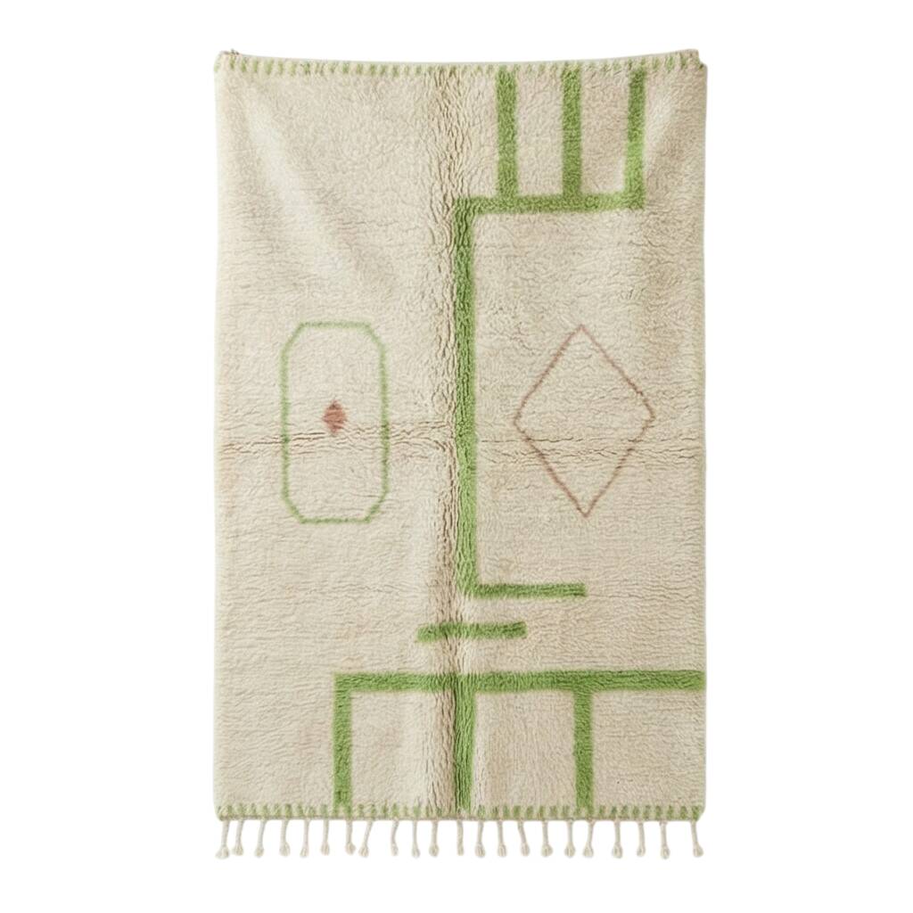 Moroccan rug in Azilal green tone.