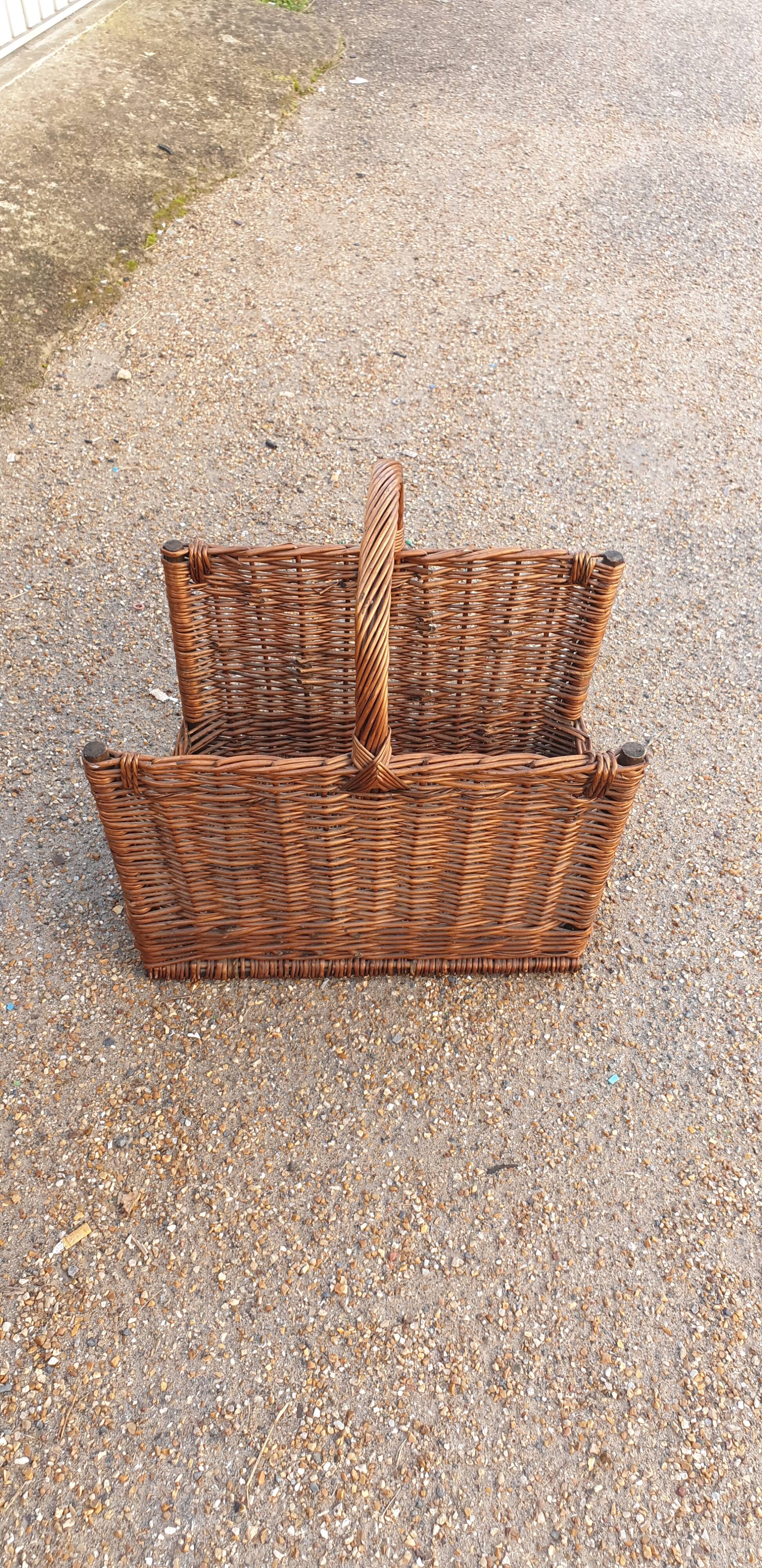 Wicker wood basket