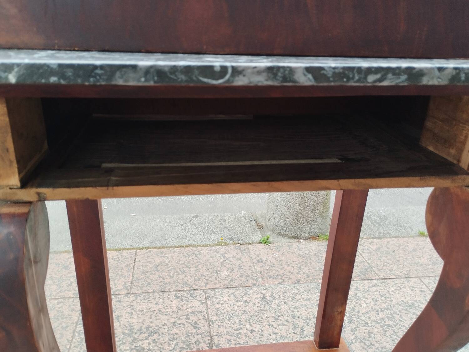 Antique Louis XVI style console with marble top