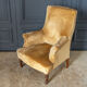 Armchair napoleon iii yellow fabric walnut tops feet late nineteenth
