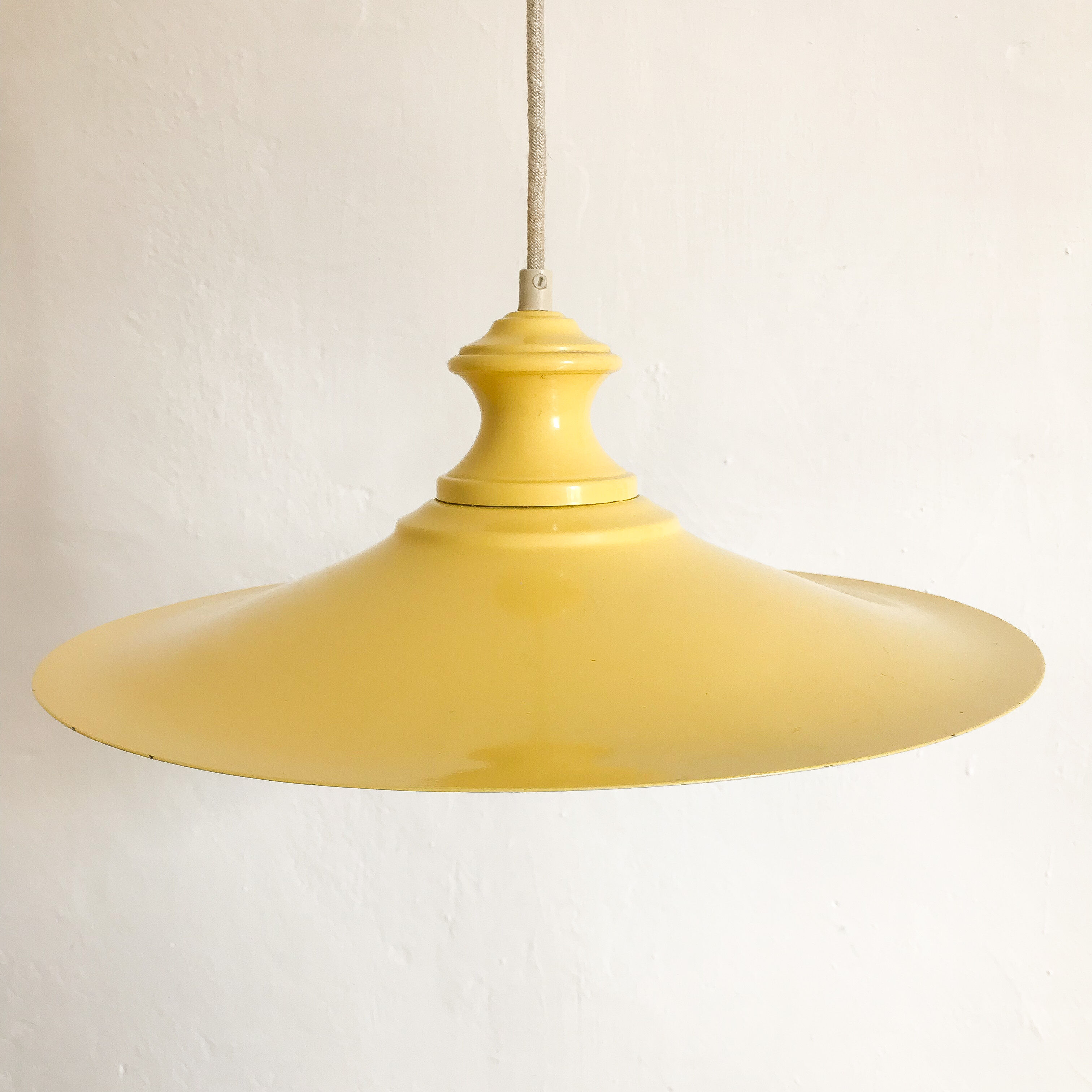 Vintage pendant lamp yellow metal