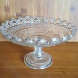 Vintage foot cut in molded glass edge lace