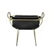 Contemporary Bar Stool with Backrest in Aged Brass Metal and Organic Black Leather