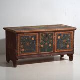 Ancienne malle de chevet à motifs floraux (c.1920) #44