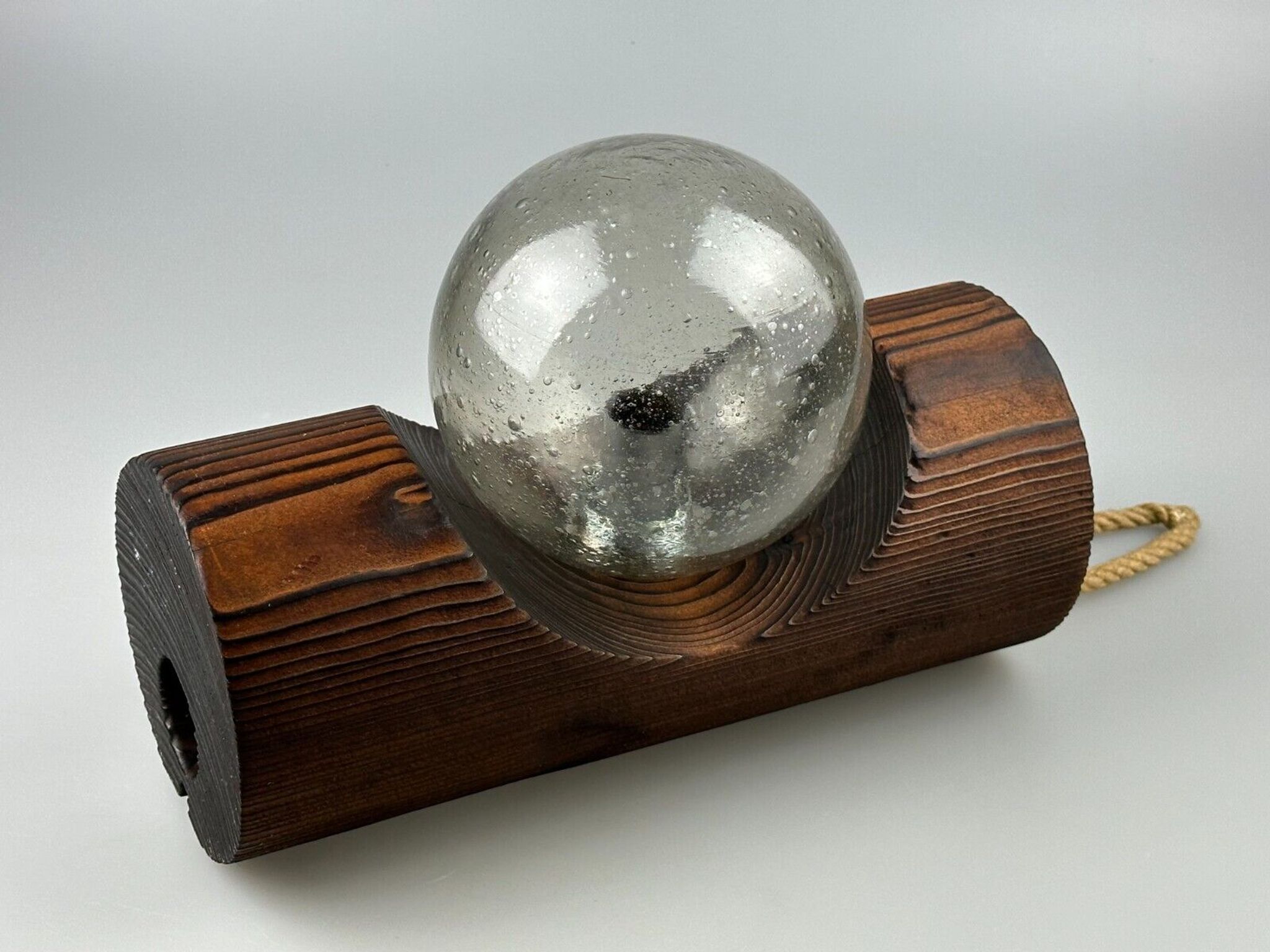 60s 70s Wall Lamp Wood Glass Wall Sconce Brutalist Temde Leuchten Switzerland