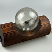 60s 70s Wall Lamp Wood Glass Wall Sconce Brutalist Temde Leuchten Switzerland