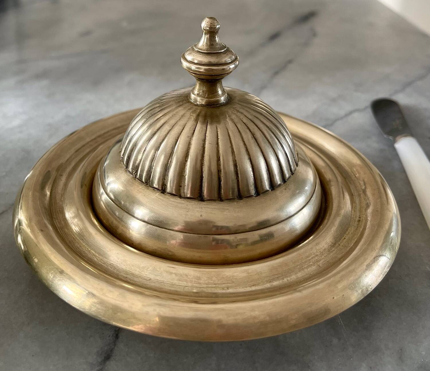 Brass butter dish