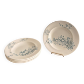 Lot 6 Deep Plates Faience Longwy Model Mignon