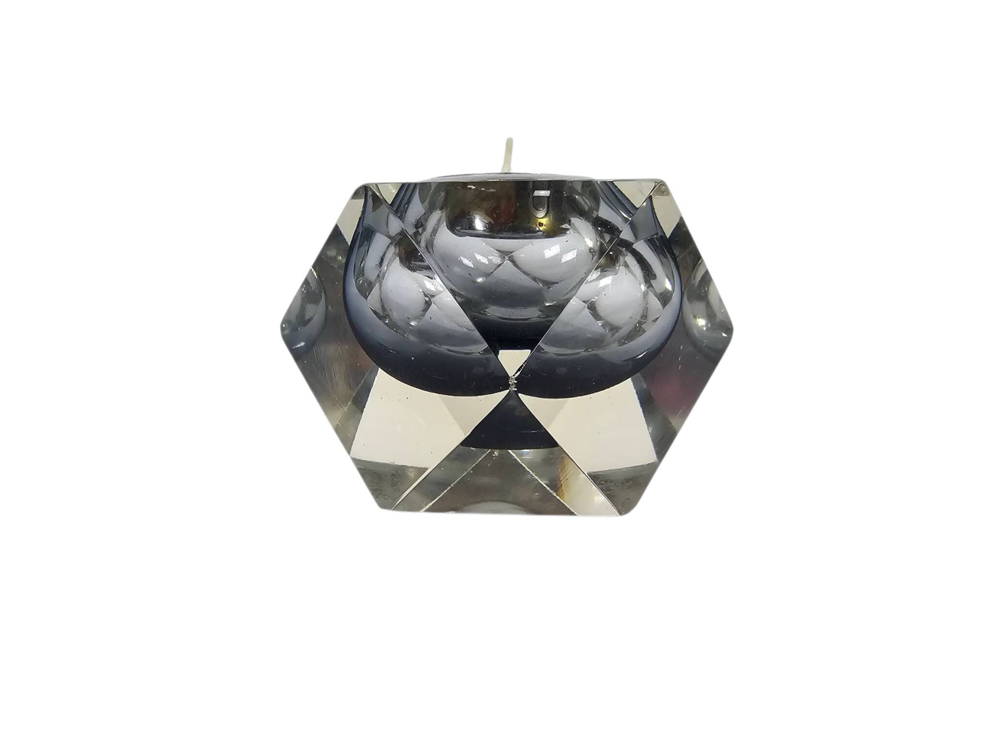Murano - Sommerso - Faceted glass - tealight holder - Flavio Poli - Italy -