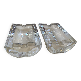 Pair of ashtrays half-moon pocket trays