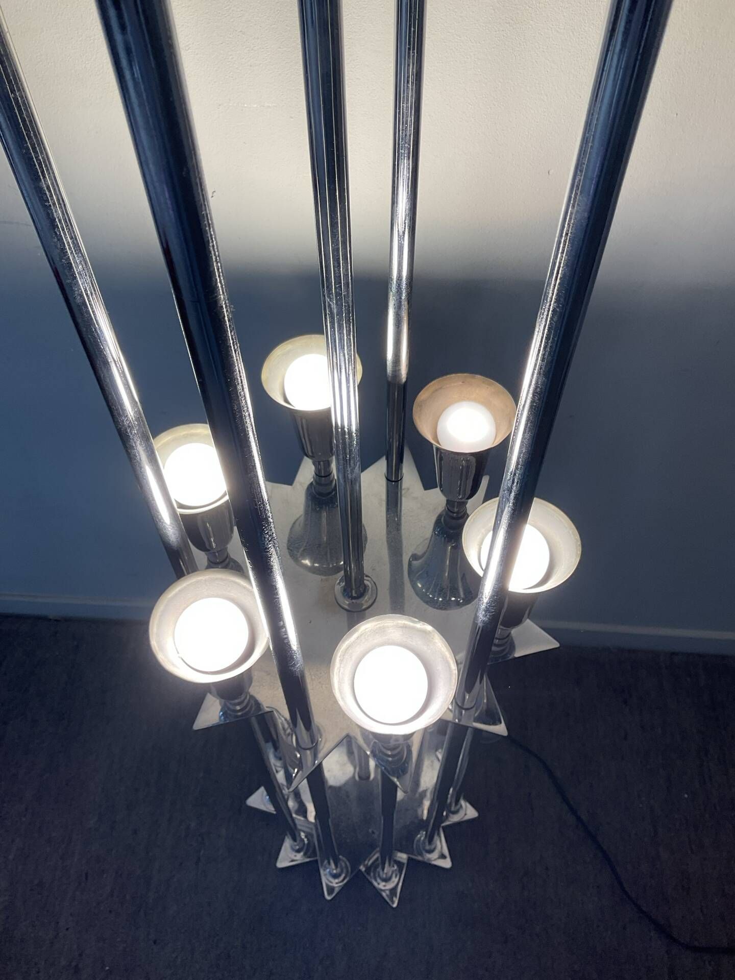 1970s Space Age "trumpet" floor lamp
