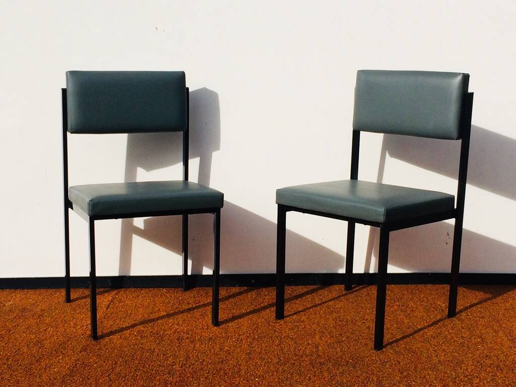 Pair of Pastoe style chairs. Vintage 60s.