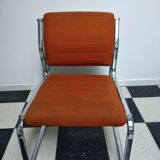 Orange chrome frame armchair