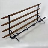 Coat rack 1950 metal and vintage wood