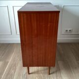 Teak veneer chest of drawers