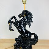 Black and gold ceramic horse lamp foot