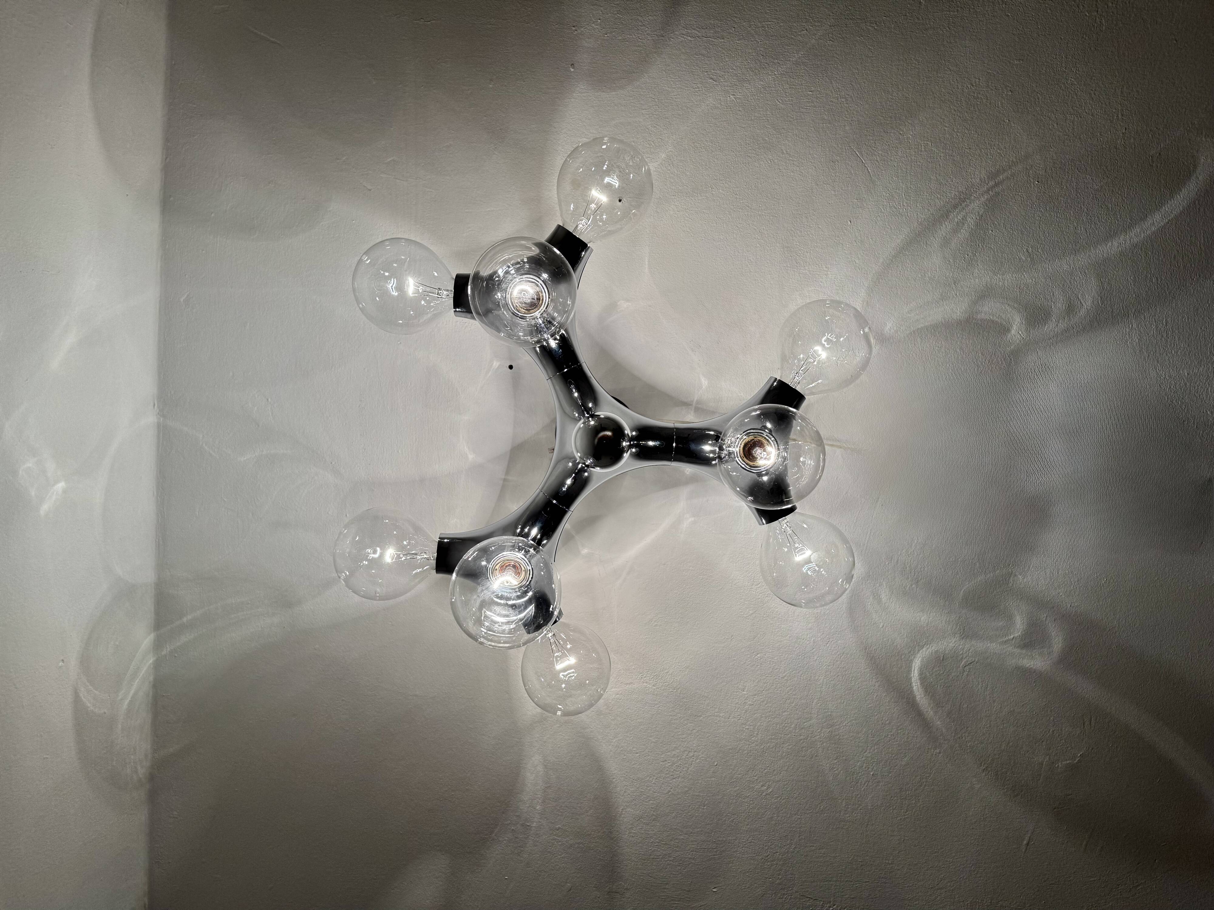 Plafonnier Spoutnik Gemini par Gebrüder Cosack