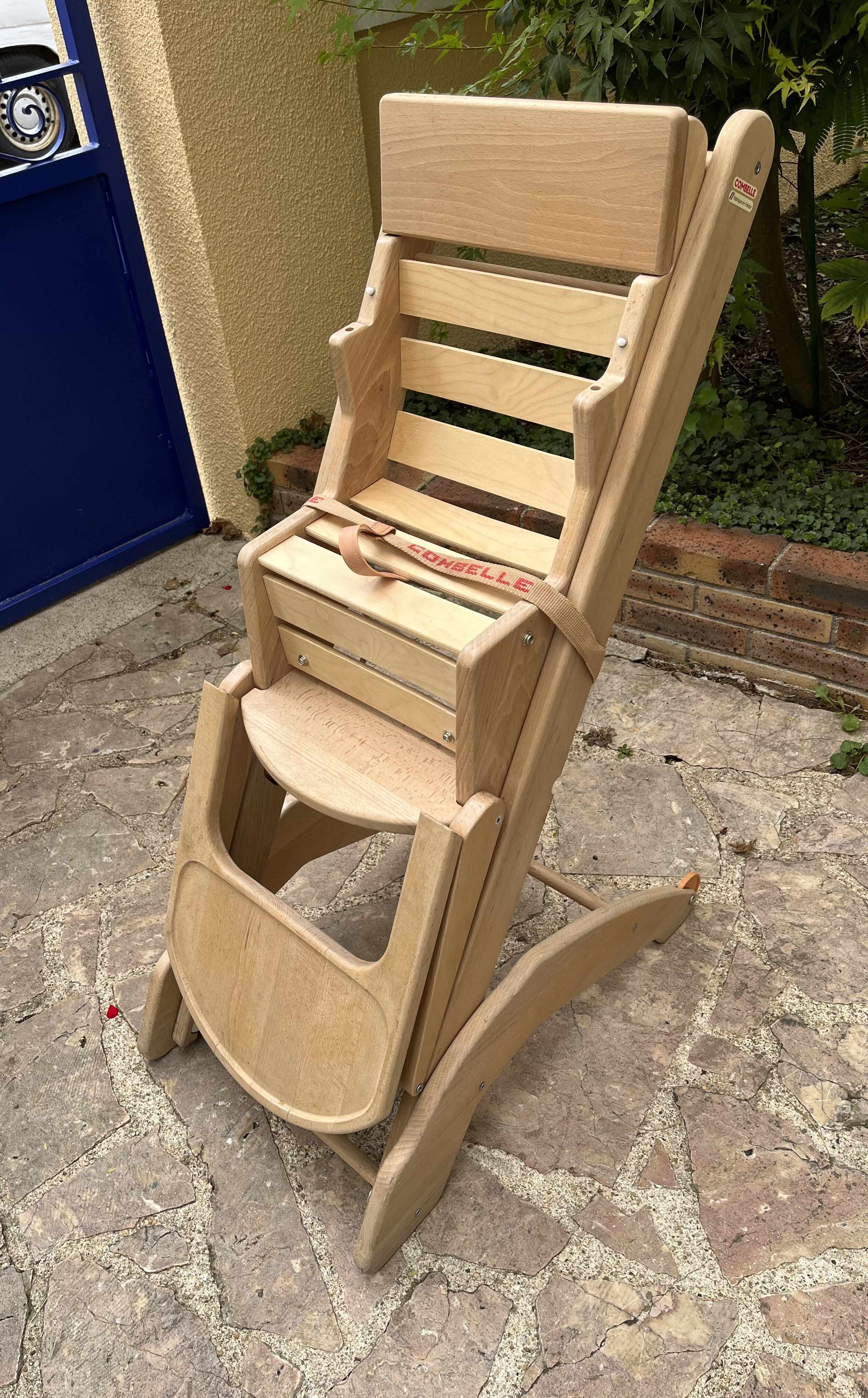 Wooden high baby chair