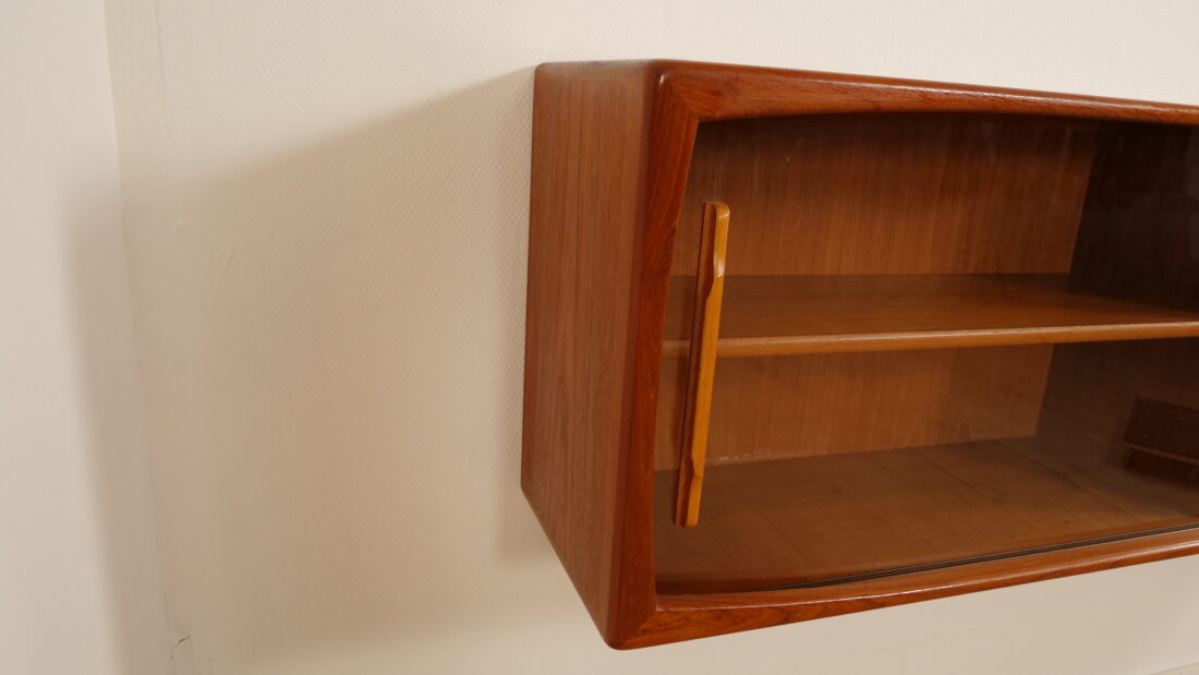 Buffet vintage | Porte coulissante en verre | Flottant | 160 cm