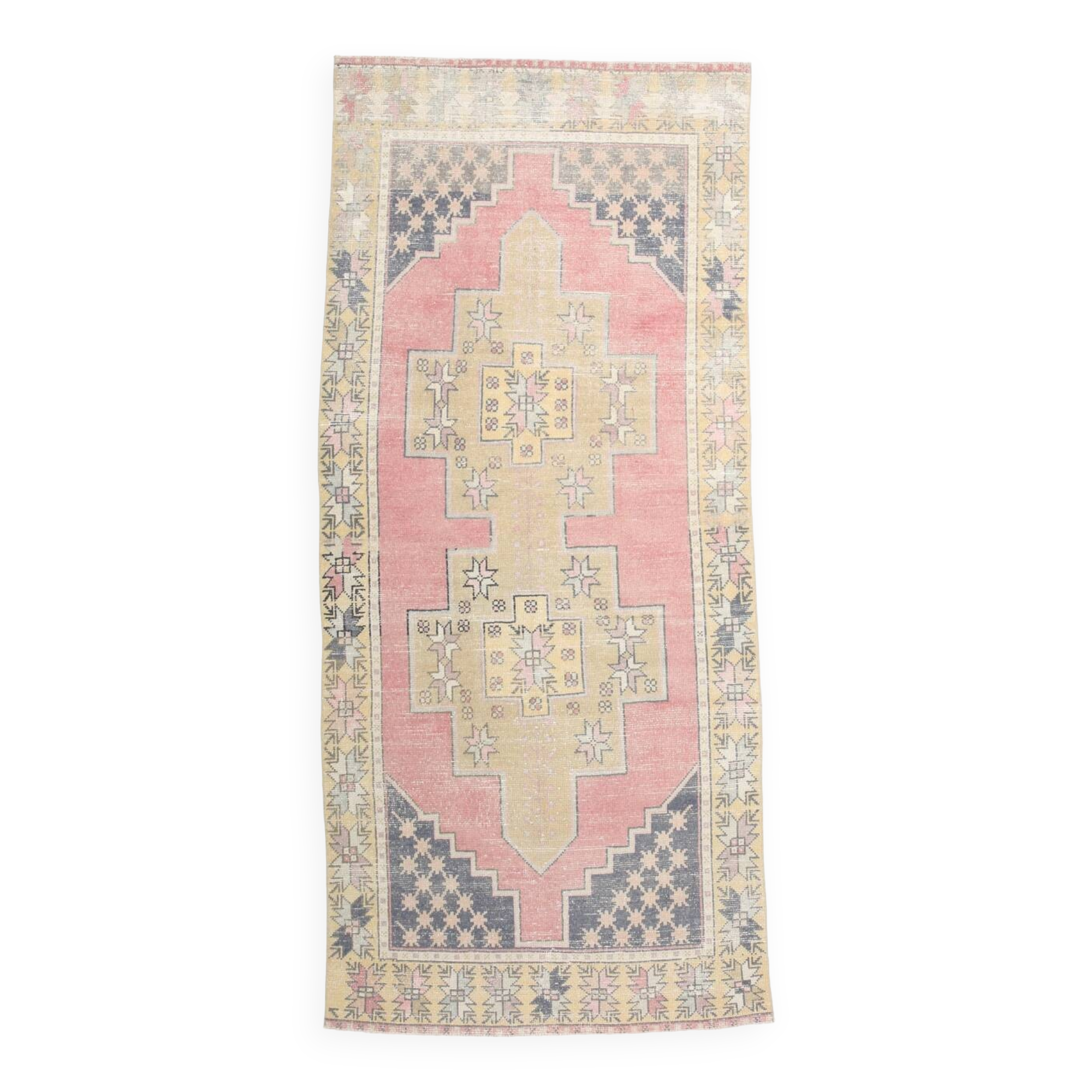 4x8 Red & Yellow Small Persian Rug, 118x270Cm SK 17615