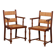 Pair of oak straw-seated armchairs from the 1950s.
