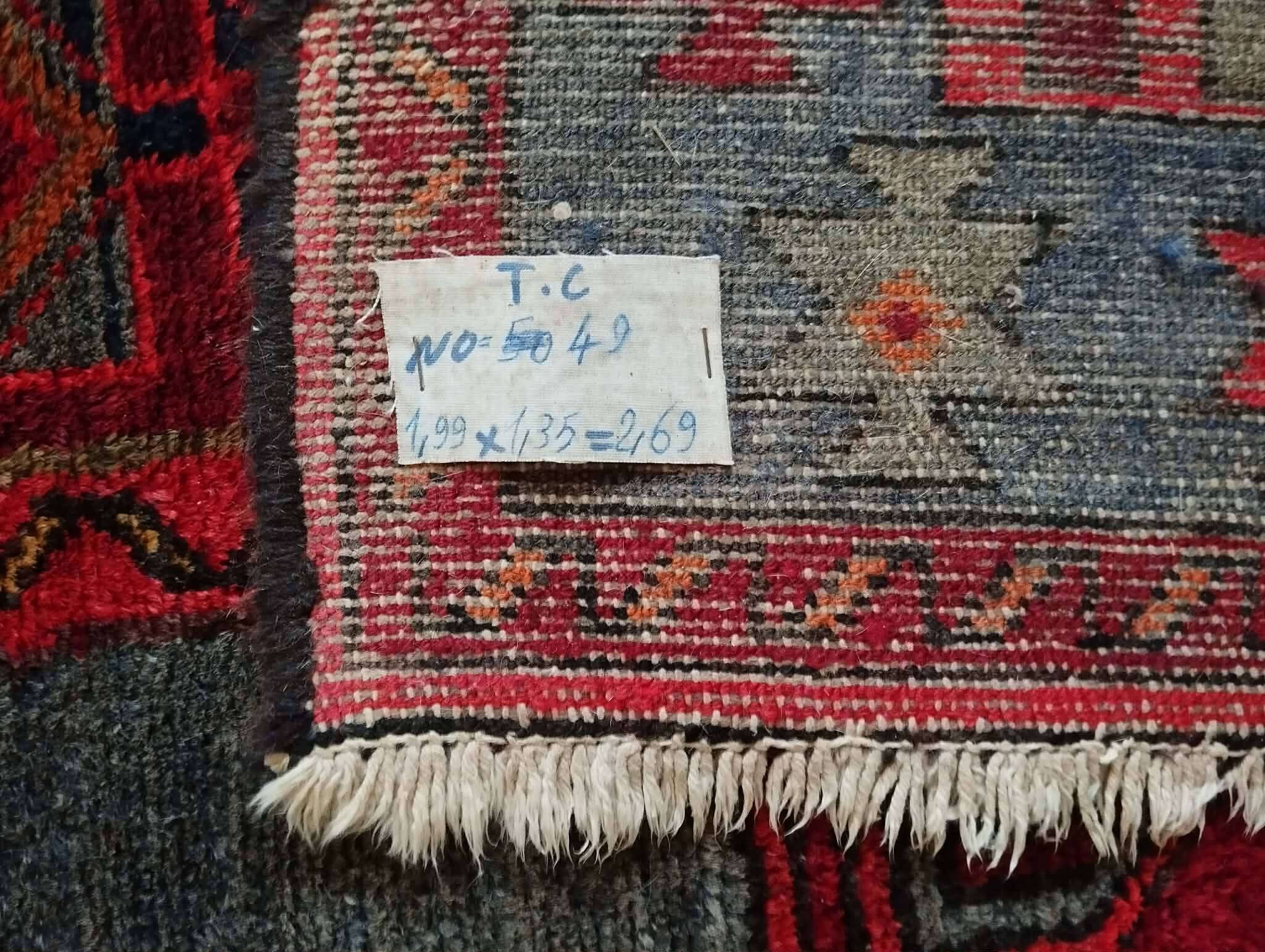 Handmade Persian Hamadan rug 199x135cm