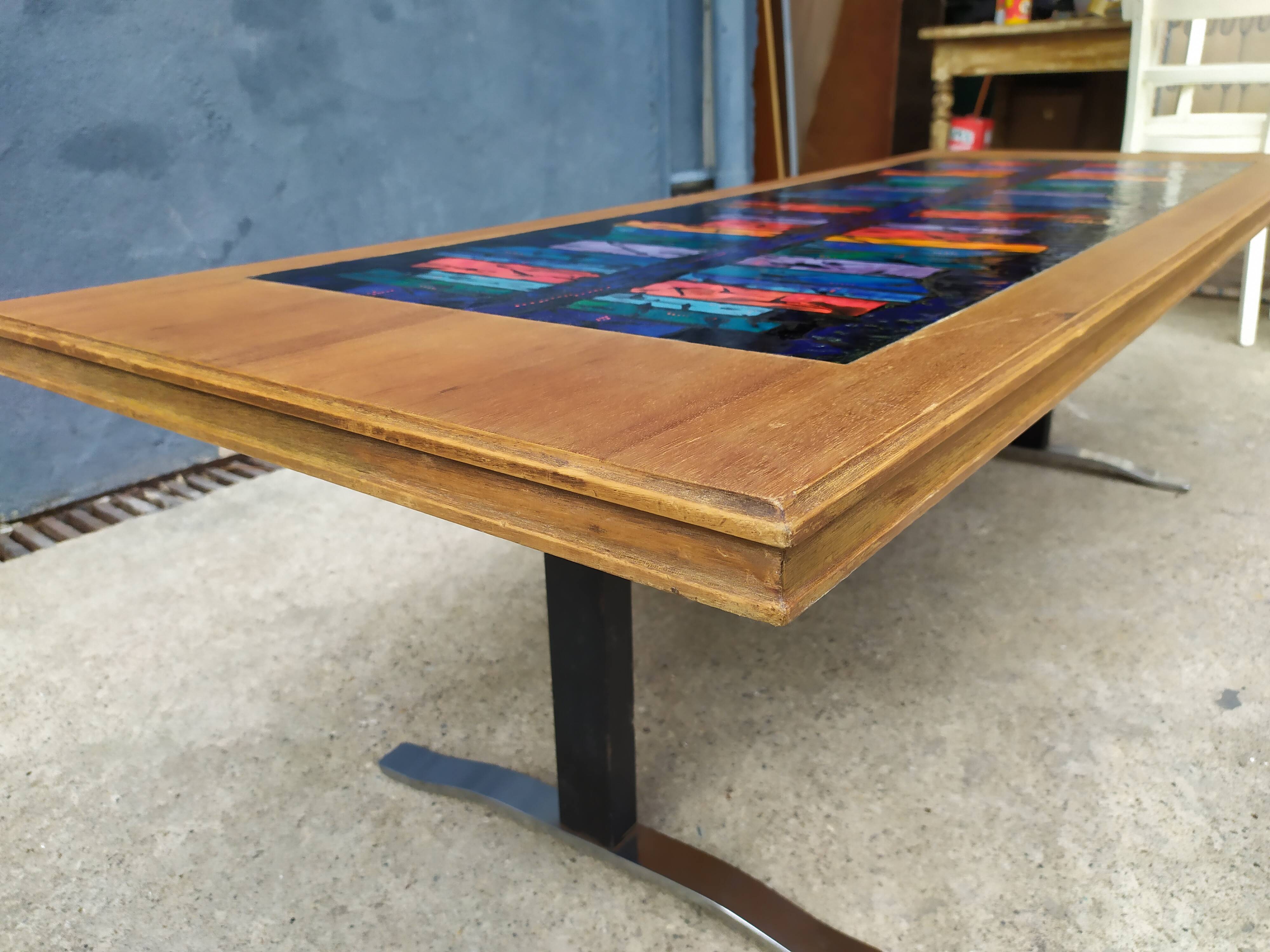 Vintage ceramic coffee table 1m60