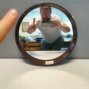 Miroir rétro des années 1970, de Danish Design, fabriqué au Danemark.