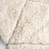 Moroccan Berber carpet Beni Ouarain ecru uni with engraved diamonds 218x142cm