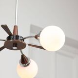 Mid-Century Modern Italian Chrome and Opaline Chandelier