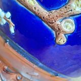 Large antique majolica cache pot, planter by Joseph Holdcroft.