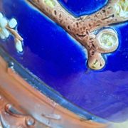 Large antique majolica cache pot, planter by Joseph Holdcroft.