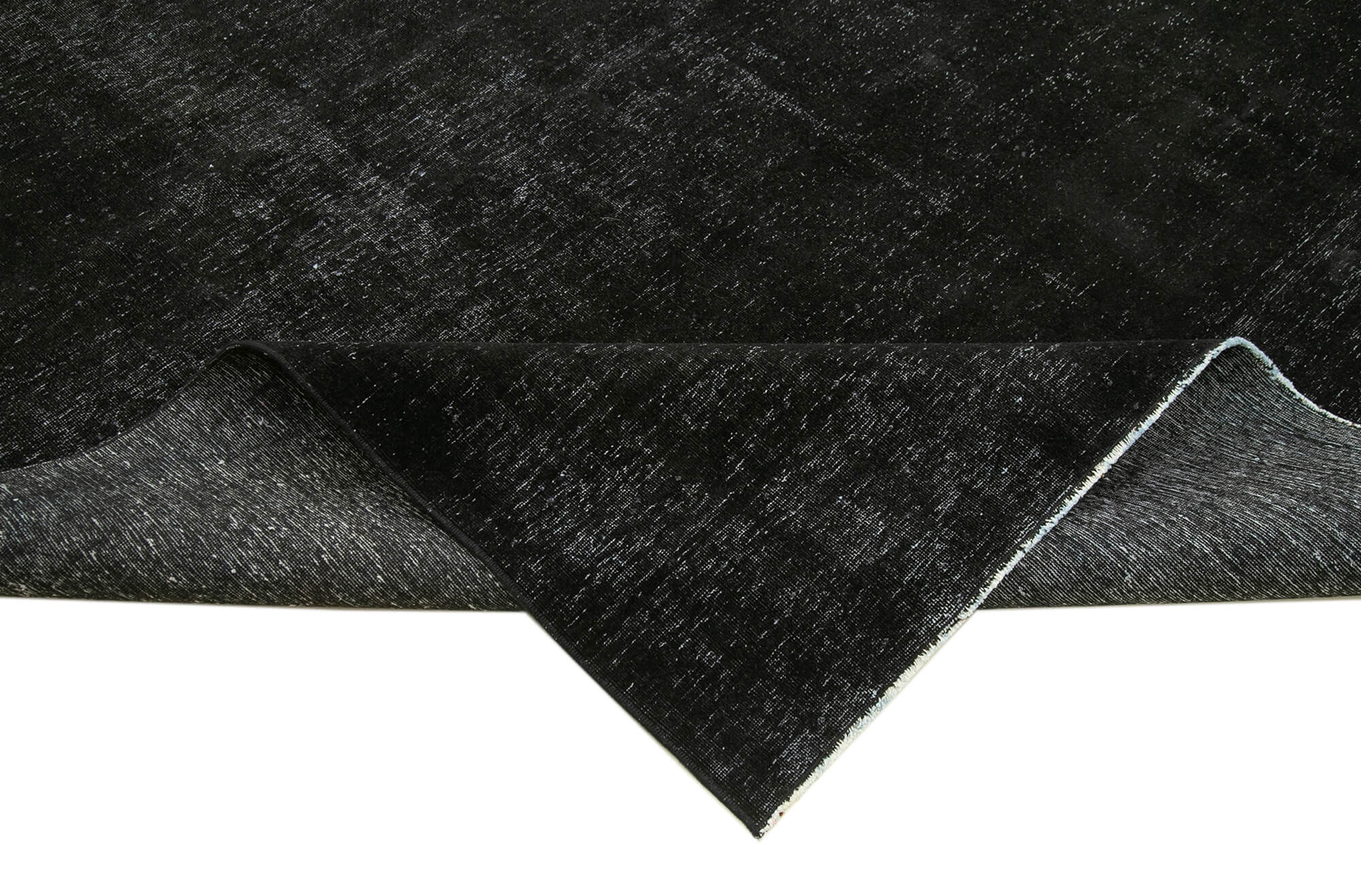 Hand-Knotted Oriental Overdyed 300 cm x 400 cm Black Wool Carpet