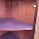 Corner glazed corner cabinet in old cherry wood 1900s
