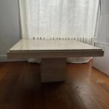Light beige travertine square coffee table