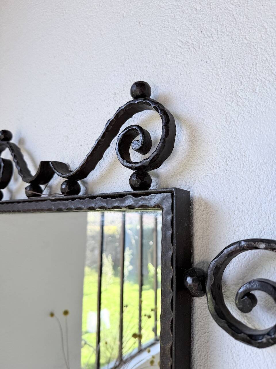 Brutalist wrought iron mirror 1940