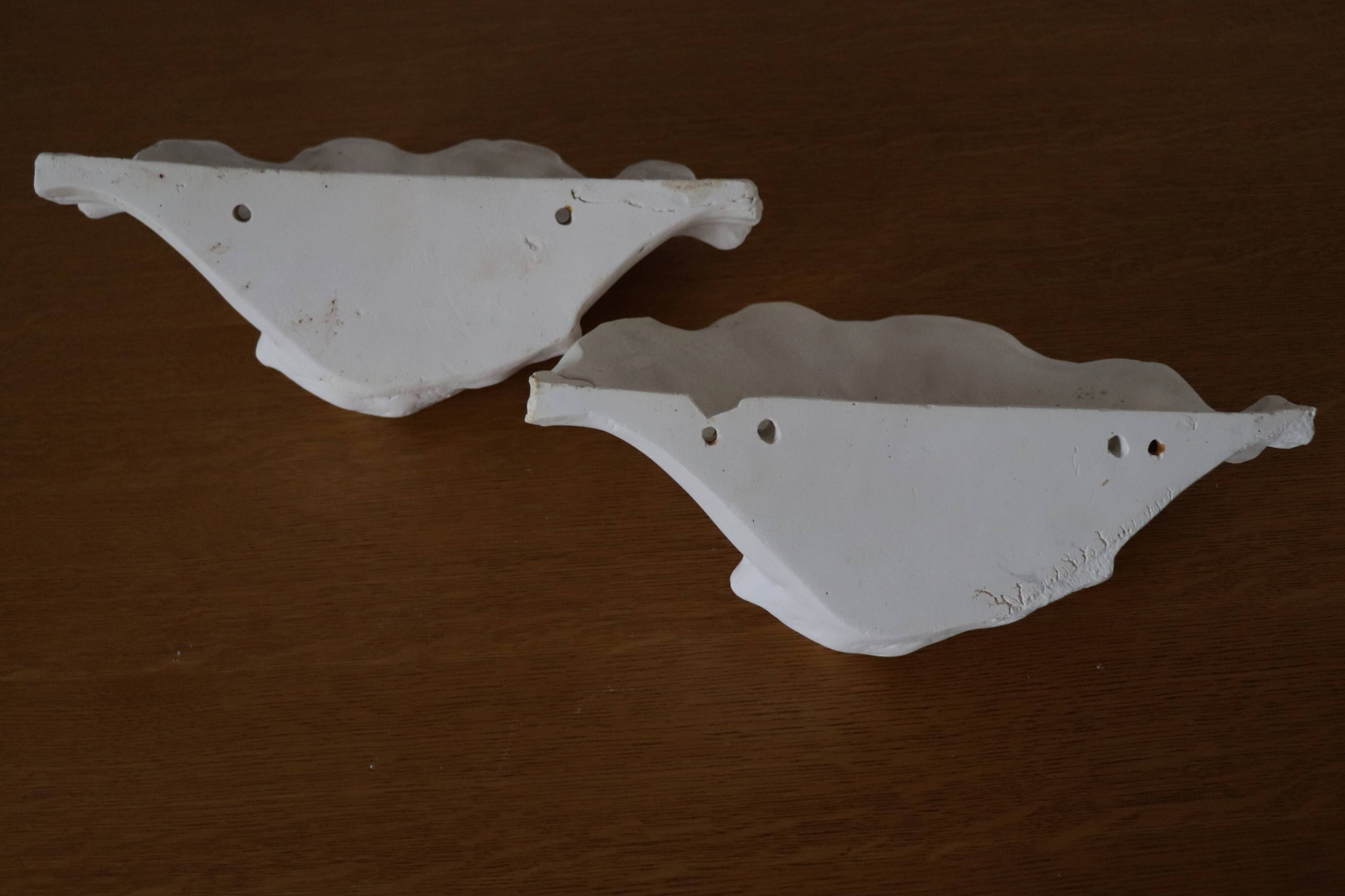 Pair of wall lamps plaster shell circa 1930