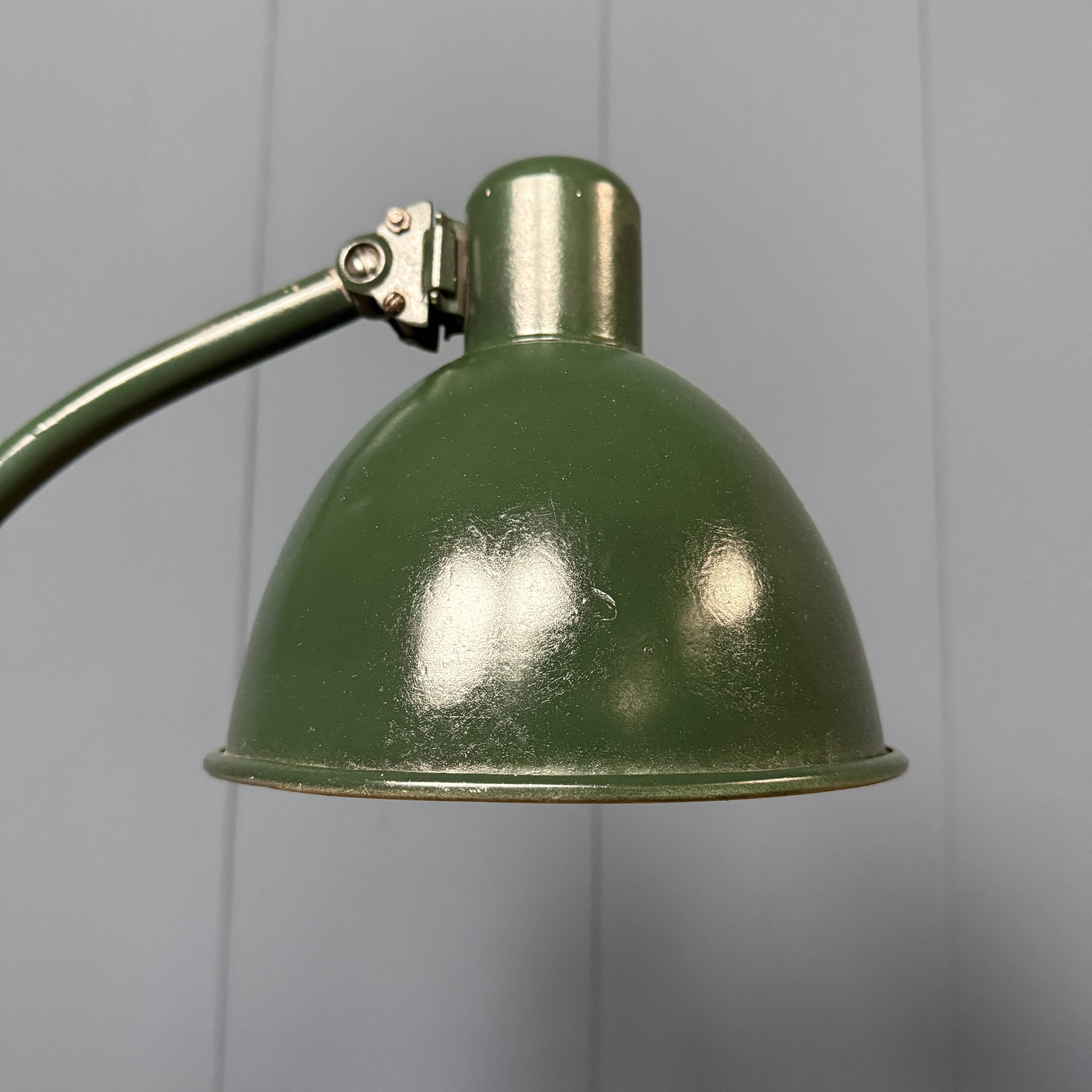 Dark green Bauhaus desk lamp
