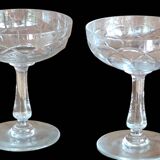 Series of 11 cut crystal champagne glasses